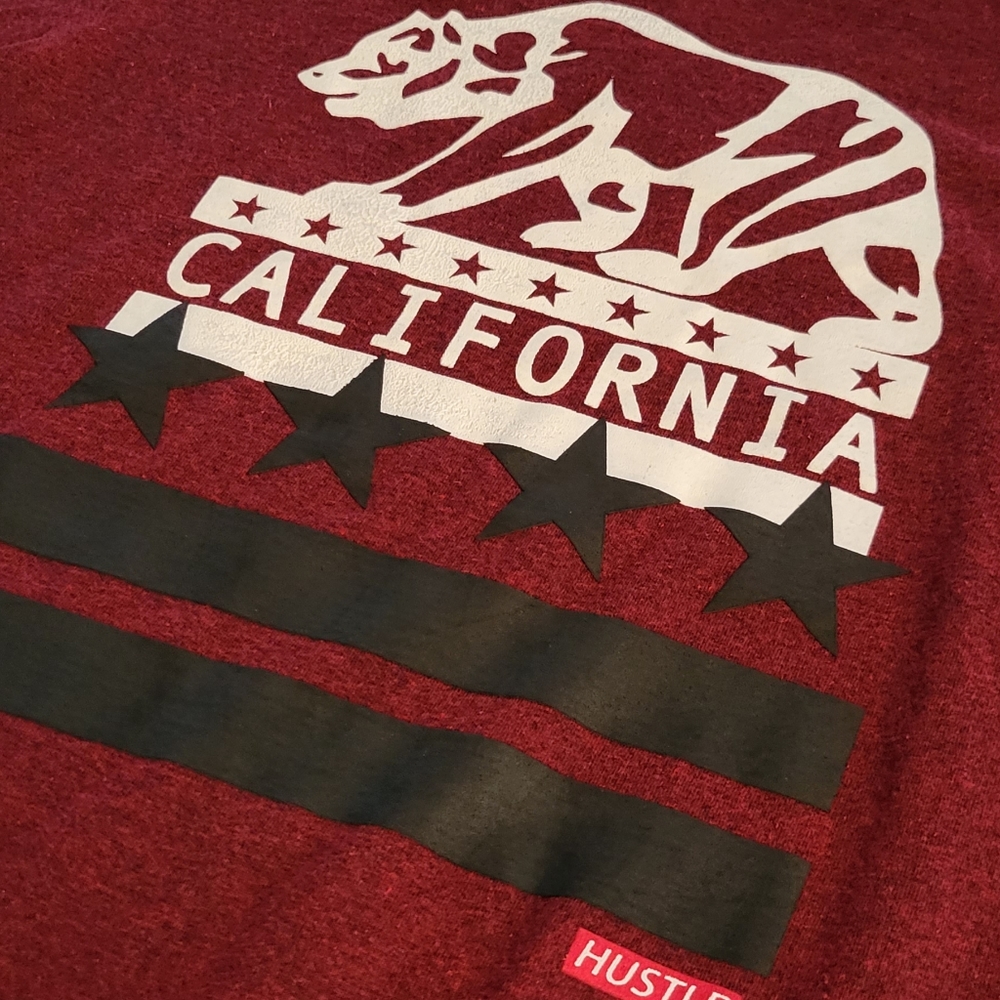 Hustle Red Womens Shirt California Flag
